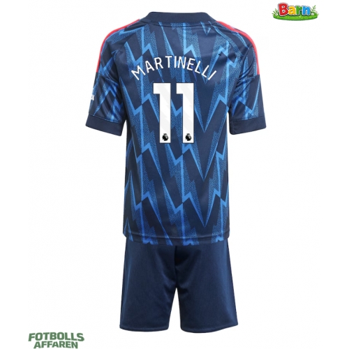 Arsenal Gabriel Martinelli #11 Bortaställ Barn 2025-26 Kortärmad (+ Korta byxor)